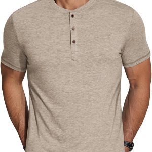 Men's Short Sleeve Henley Tee